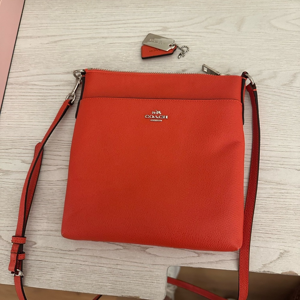 COACH Leather Crossbody Bag in Orange
